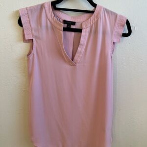 J. Crew Pink Cap Sleeve Mandarin Collar Blouse